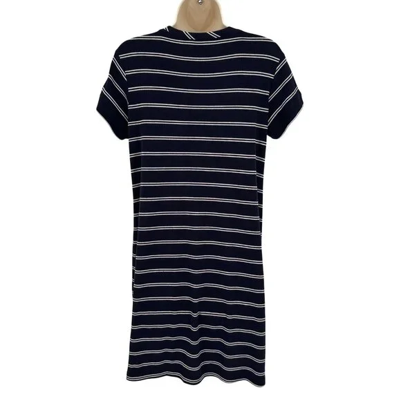 Lauren Conrad Womens Navy & White Striped Tie-Sleeve Dress M - Picture 3 of 8